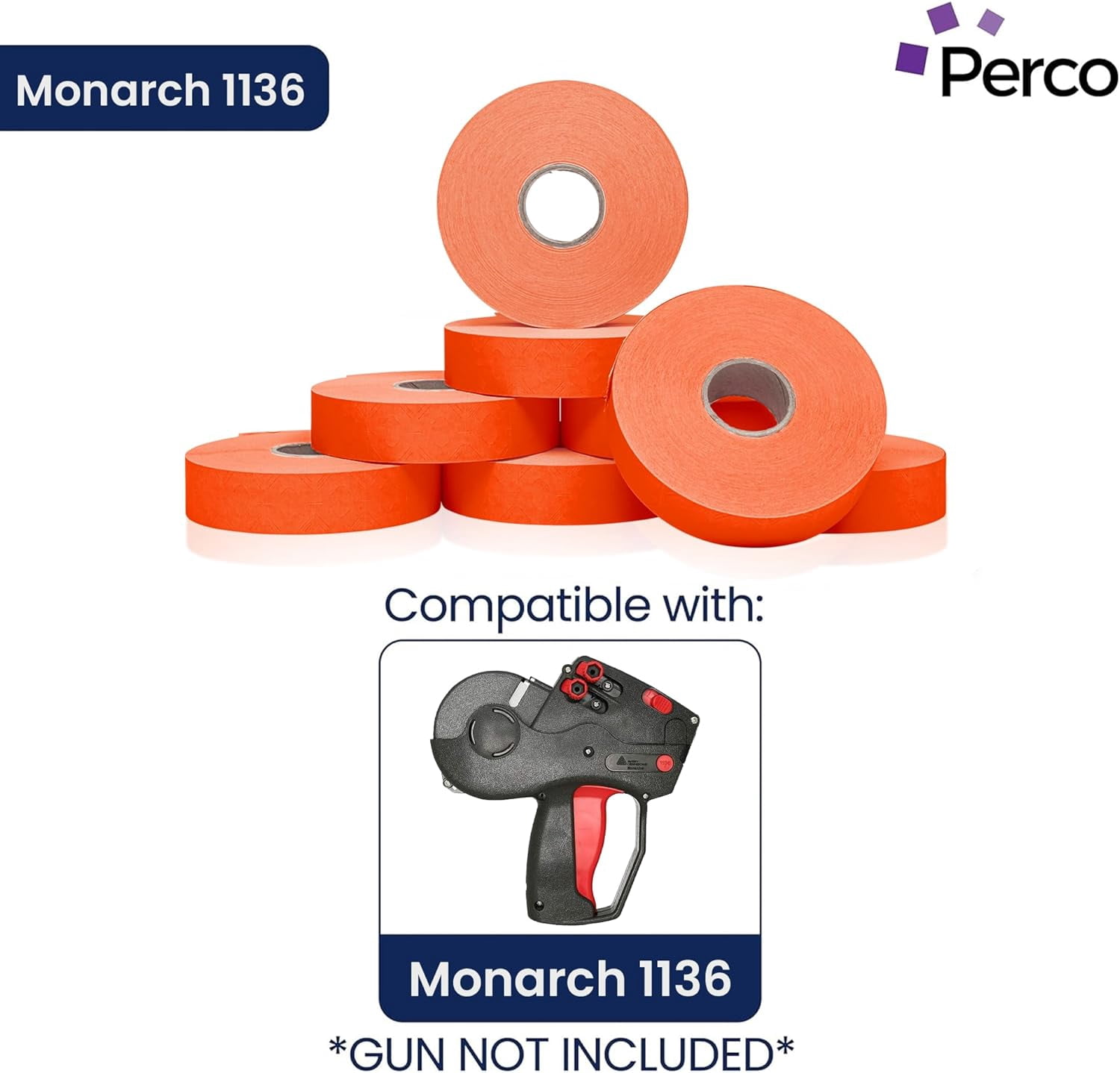 Pricing Labels for Monarch 1136 Fluorescent Red - 14,000 labels w/ 8 Rolls Value Pack, 1 Sleeve - Made in USA
