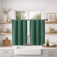 thumbnail image 3 of MKHILL Vela Ever Green Blackout Thermal Tier Curtains 2 Panels, 30"W x 36"L, Rod Pocket Room Darkening Energy Efficient Short Curtains for Kitchen Bathroom Cafe, Each 30"W x 36"L, Ever Green, 3 of 10