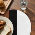 thumbnail image 3 of Brown Black White Boho Round 15 Inch Placemats Set of 2, Modern Striped Art HeatResistant Non Slip Place Mats for Dining Table, Wipeable Braided Kitchen Table Mats for Housewarming, 3 of 9