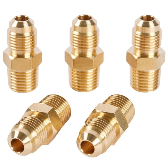 LTWFITTING Brass Flare 5/16" OD x 1/4" Male NPT Connector Tube Fitting (pack of 5)