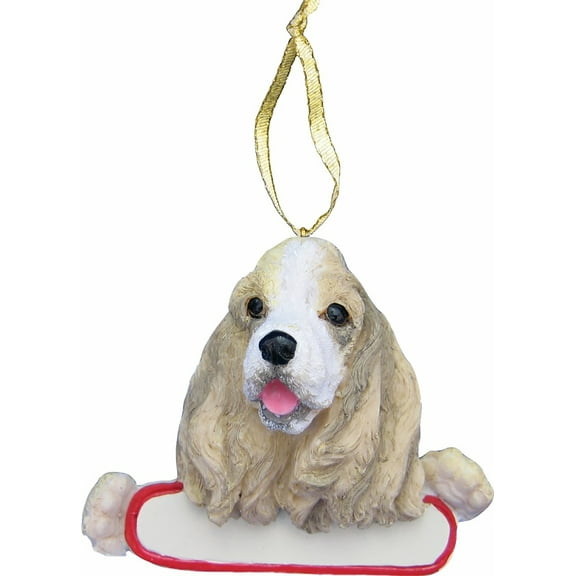 Personalized Ornaments Cocker Spaniel Blonde Resin Christmas Puppy Dog 21878A