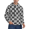 thumbnail image 2 of Naloa Checkerboard With Snowflake 1 Men's Casual Hooded Collar Drawstring Hoodies Pullover Sweatshirts Casual Long Sleeve Shirts-3X-Large, 2 of 7