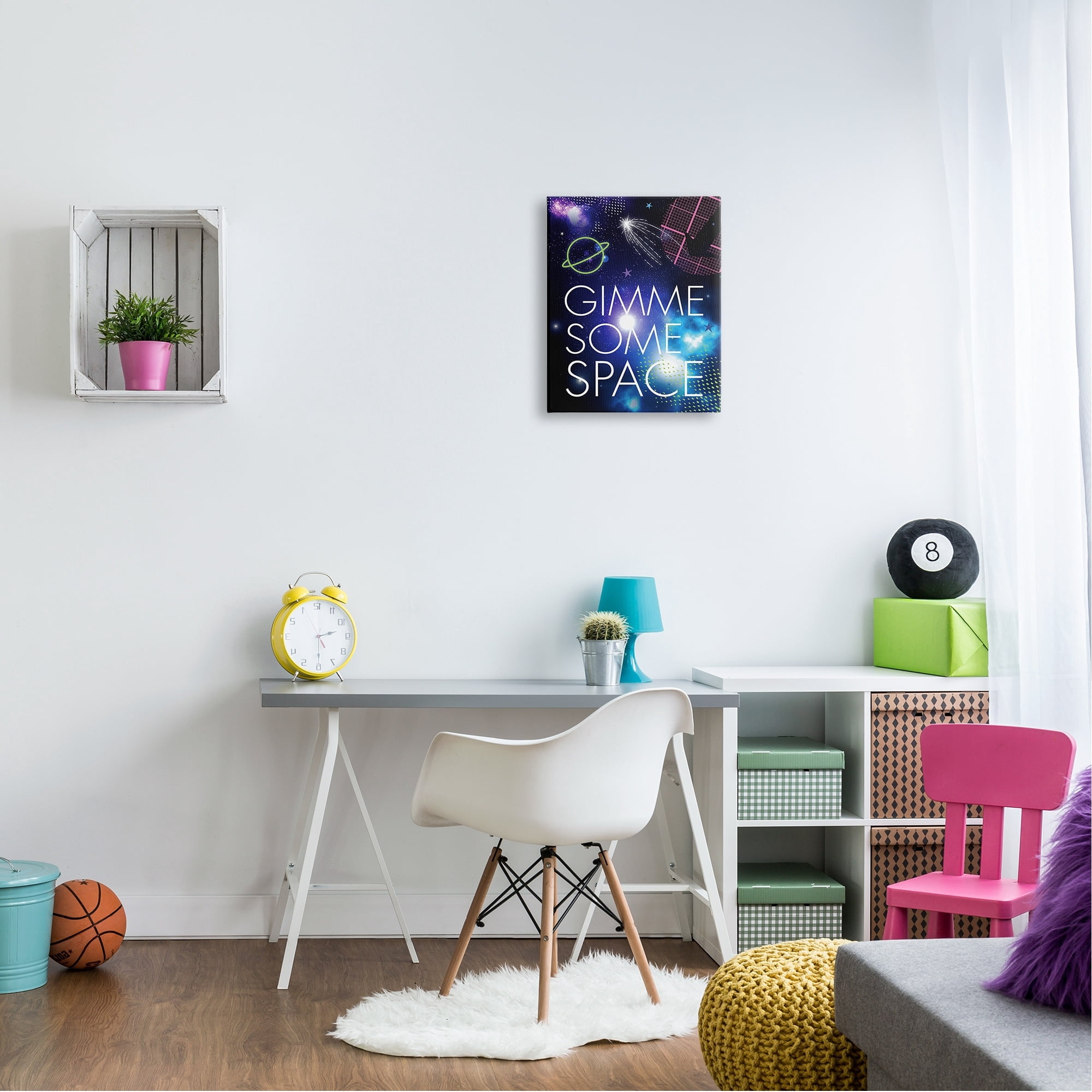 Stupell Industries Gimme Some Space Phrase Patterned Galaxy Stars Canvas Wall Art, 30 x 40, Design by Jennifer Ellory