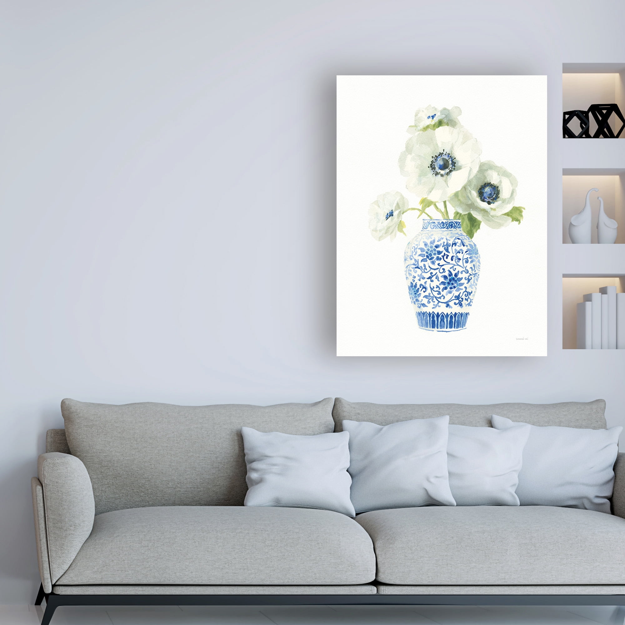 Trademark Fine Art 'Floral Chinoiserie White II' Canvas Art by Danhui Nai