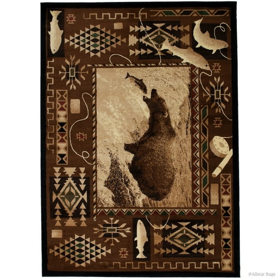 Allstar Rugs Allstar Berber Woven Soft Southwest River Theme Rug 5' 2"x7' 1" 5' x 8'