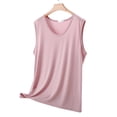 thumbnail image 4 of Besolor Plus Size Pajamas Tank Tops for Women Crew Neck Sleeveless T-Shirts Summer Lightweight Thin Comfy Loose Loungewear Basic Tee Tanks, 4 of 5