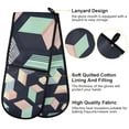 thumbnail image 2 of Yayeee Double Oven Mitt Kitchen Heat Resistant Baking 35" x7" Quilted Glove, Black Cubes, 2 of 6