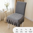 thumbnail image 5 of Gray Stretch Chair Cover Removable Washable - Polyester Anti-Slip Jacquard Velvet Chair Slipcover, 19.6x22.4in for Home Kitchen Banquet Hotel, 5 of 6