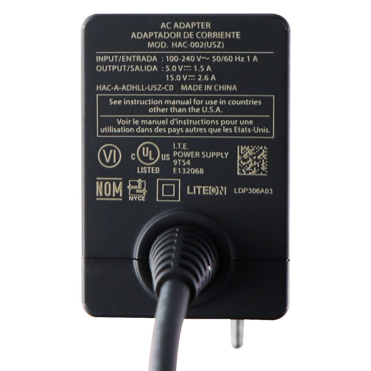 Restored Nintendo Switch AC Adapter Wall Charger USB-C Cable - Black OEM (HACAADHGA) (Refurbished) - image 4 of 4