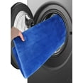 thumbnail image 6 of L - Shaped Rug, Corner & Bathroom Mat, Polyester Fiber Material, Non - & Soft, Ideal for Living Room/Bedroom/Bathroom, Water - Absorbent Floor Mat, Home Decor Essential,Sapphire Blue, 6 of 11