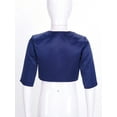 thumbnail image 4 of YONGHS Kids Girls 3/4 Sleeve Open Front Bolero Shrug Wedding Bridesmaid Cover Up Cardigan Jacket Navy Blue 10, 4 of 7