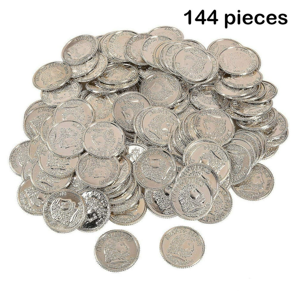 Plastic Gold Coins 144 Pack Fun Play Money Coins Great Party Favors