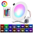 thumbnail image 3 of 10W LEDs Recessed Lighting Downlight with IR Remote Control 16 Color & 4 Flashing Modes Dimmable RGBW Color Changing Floodlight Ceiling Light, 3 of 7