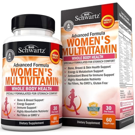 BioSchwartz Women’s Multivitamin with Vitamins C  D  and Zinc for Immune Support  60 Capsules