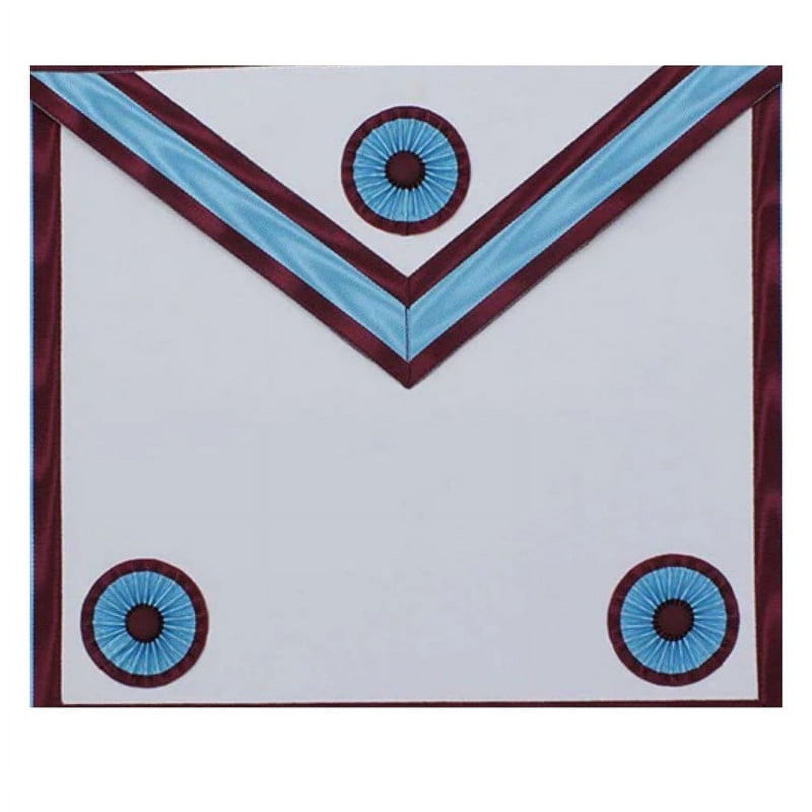 Master Mason Mark English Regulation Apron - Sky Blue & Maroon with Silver Plated Snake Fitting