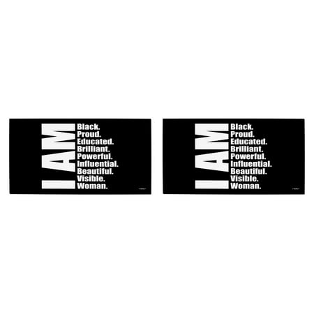 

ThisWear Historical Black History Doormat I Am Black Proud Educated Brilliant Powerful Influential Beautiful Visible Woman 2 Pack Outdoor Doormats Black