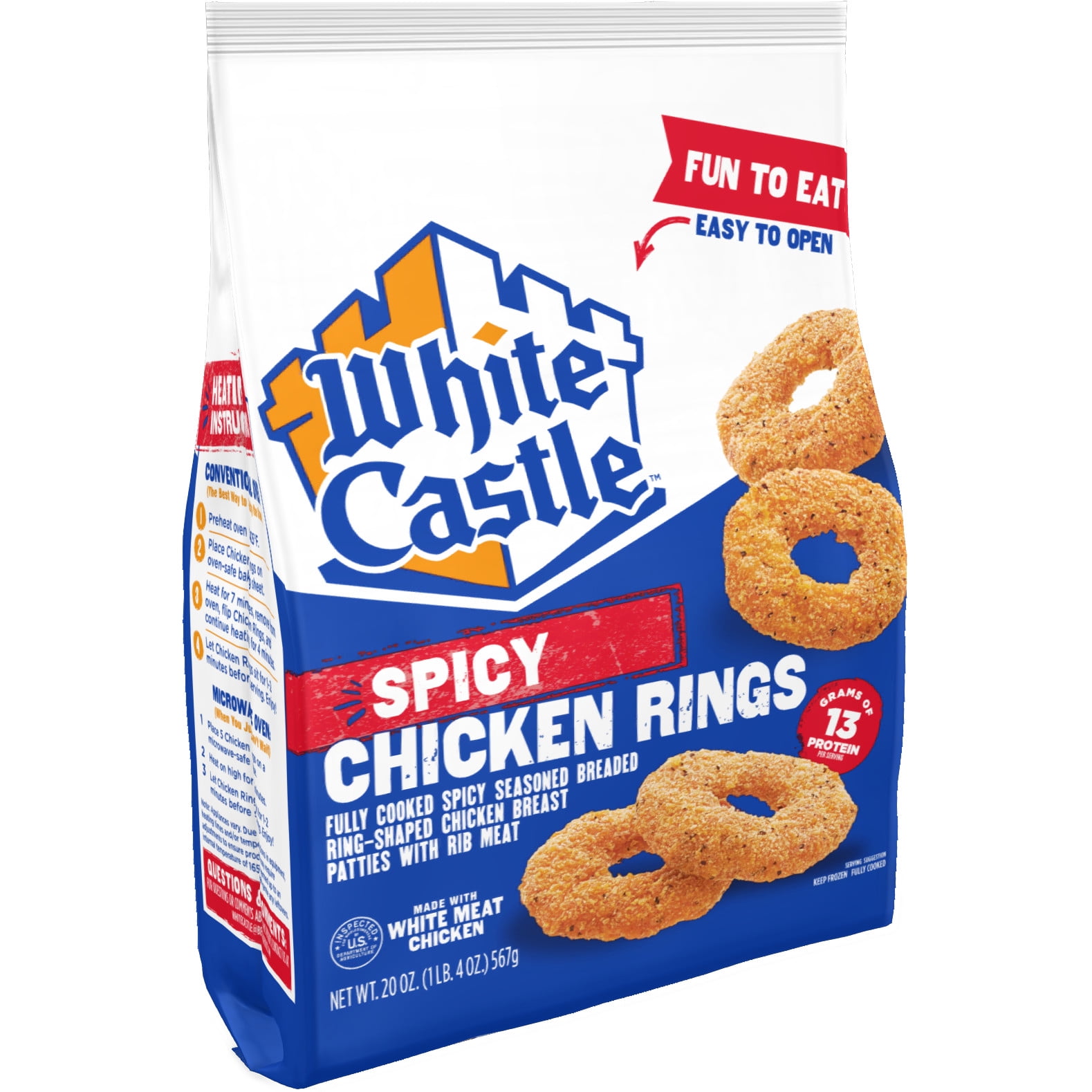 White Castle Spicy Chicken Rings 20oz Bag (Frozen Chicken)