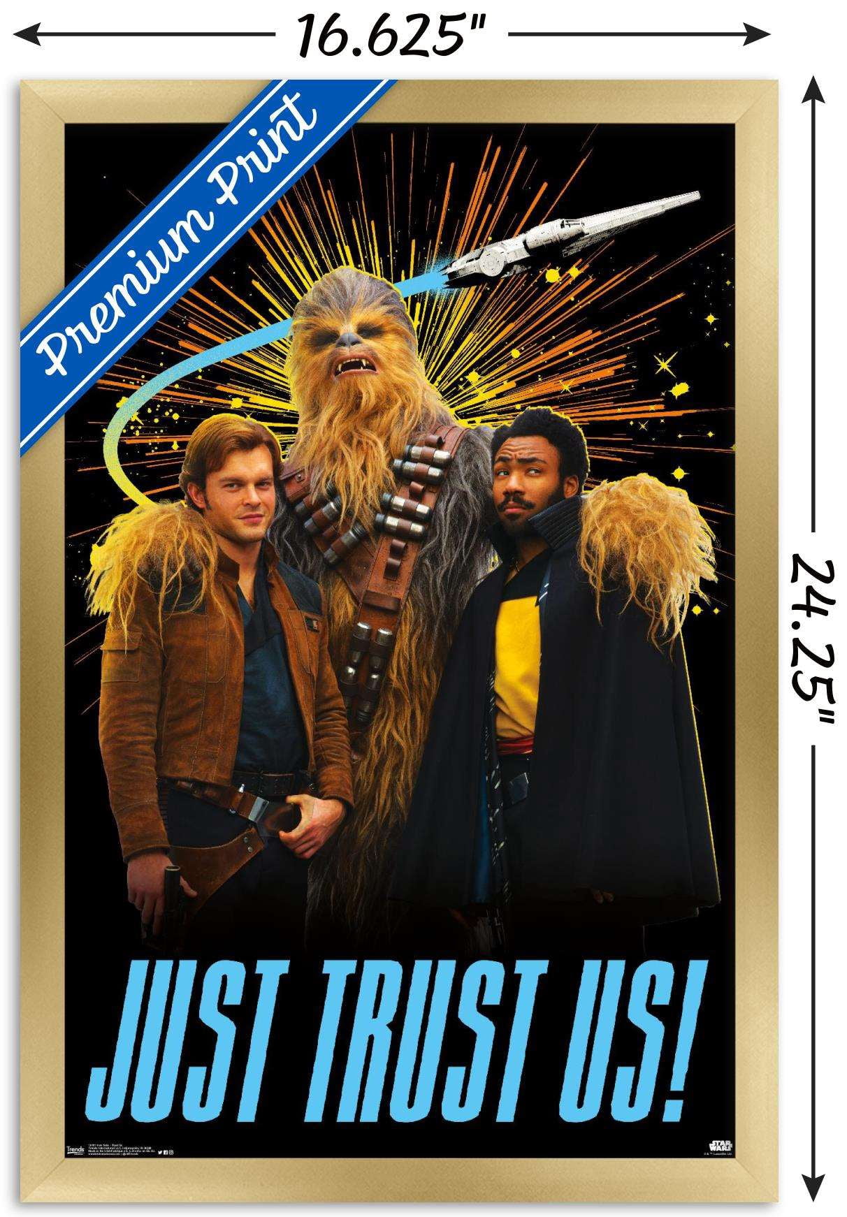 Star Wars: Solo - Trust Us Wall Poster, 14.725" x 22.375", Framed