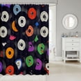 thumbnail image 2 of Record Bath Curtain Vintage Disc Print Shower Curtain for Kids Teens Decor CD Musical Pattern Bathroom Shower Curtain Set Guitar Instruments Popstar Party Kids Bathroom Accessories 72"x72", 2 of 6
