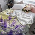 thumbnail image 5 of Fleece Blanket Spring Watercolor Flowers Lavender Blankets, Soft Cozy Warm Flannel Throw Blanket, Country Floral Art Blanket for Bed Couch Sofa,30x40In, 5 of 9