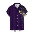 thumbnail image 5 of MELDVDIB Mens Shirts Carnival Printed Loose Summer Tops Button-Up Turn-Down Collar Short Sleeve Beach Shirts with Pocket, 5 of 6