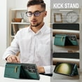 thumbnail image 3 of ELEHOLD for Samsung Galaxy S23 Detachable Wallet Case Premium PU Leather 2-in-1 Magnetic Removable Zipper Card Holders RFID Blocking Shockproof Protection Kickstand Leather Case,green, 3 of 9