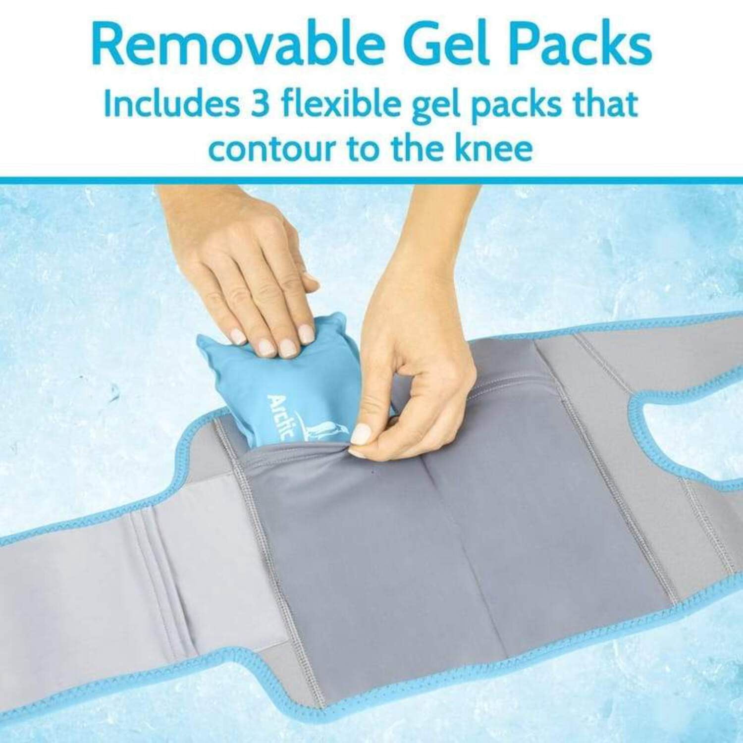 Vive Compression Knee Ice Wrap - Reusable Brace with Air Pump - Hot/Cold Therapy for Men, Women, Pain Relief, Swelling and Recovery Support - Adjustable and Inflatable Pack for Sports Injury Sprains
