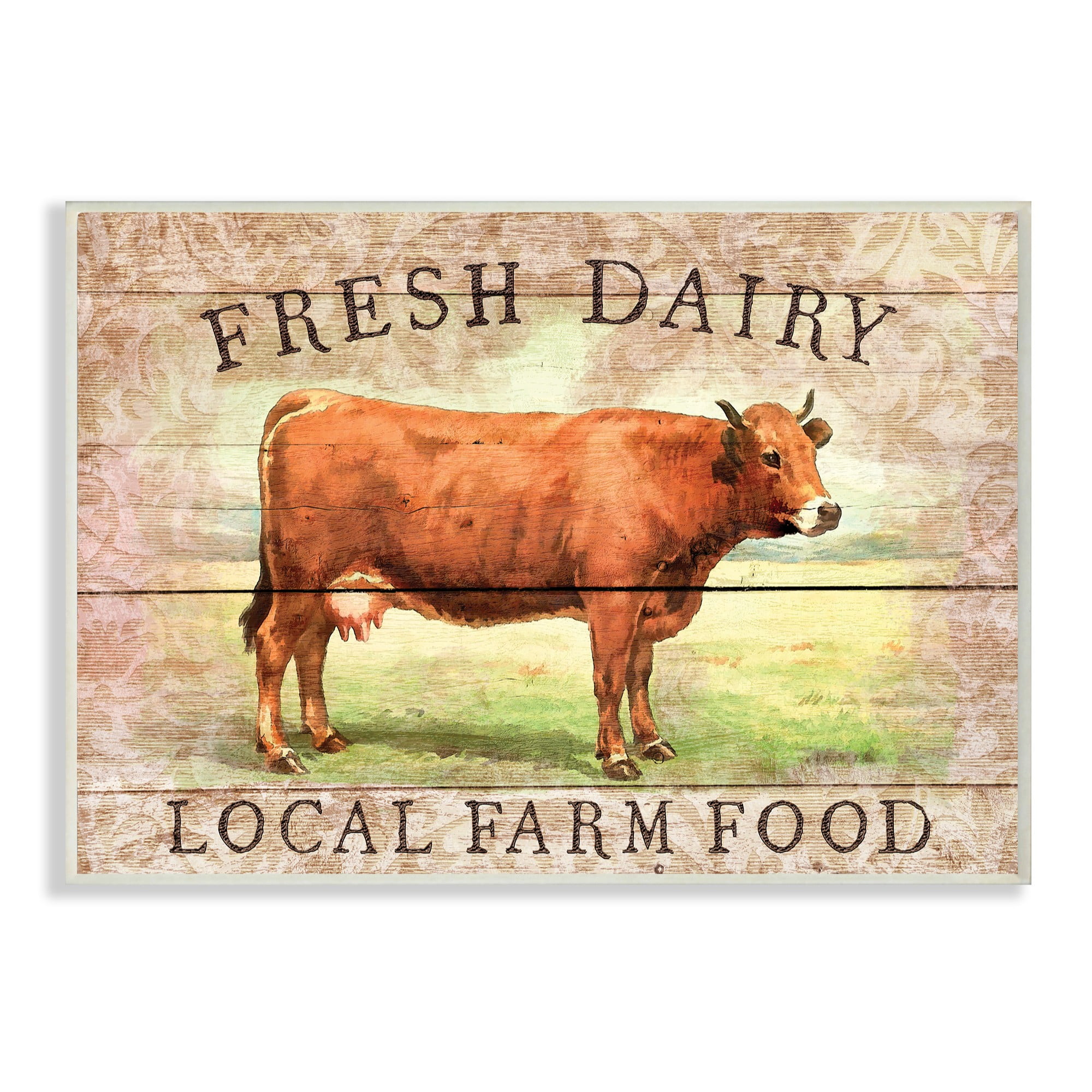 The Stupell Home Decor Blue Tinted Cow and Rooster Pasture Painting Wall Plaque Art 12 x 12 Multi-Color The Stupell Home Decor Blue Tinted Cow and Rooster Pasture Painting Wall Plaque Art 12 x 12 Multi-Color