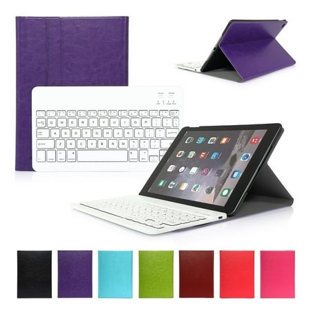 Ipad Leather Case Keyboard CoastaCloud For iPad Air 2 Rechargable Wireless Bluetooth Keyboard With Folio Pu leather Case cover 3 in 1 Function Free USD cable ()