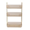 thumbnail image 1 of Amber Gold Rectangular Desktop Cosmetic Organizer Home Bathroom Shelf Desktop Storage Organizer 3 Layers, 1 of 5