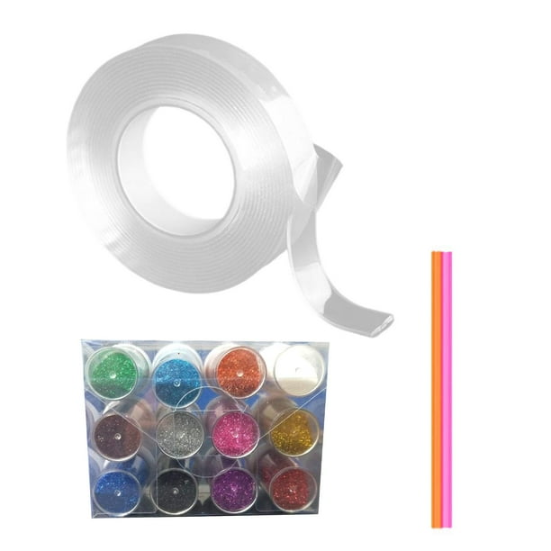 Cinta adhesiva de doble cara transparente de 3 cm de ancho, cinta nano para fiestas de juegos. 100cm
