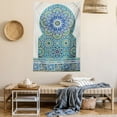 thumbnail image 2 of Moroccan Tapestry, Ceramic Tile Antique East Pattern Heritage Architecture Print, Wall Hanging for Bedroom Living Room Dorm Decor, 60W X 80L Inches, Blue Turquoise Pale Coffee, by Ambesonne, 2 of 5