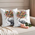 thumbnail image 2 of Outdoor Pillow Covers Pack of 2, Abstract Elephant Waterproof Throw Pillowcase Cushion Cases, Colorful Butterfly Red Blue Yellow Pink Decorative Pillow Cover for Couch Sofa Home Bed Patio, 2 of 9