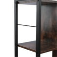 thumbnail image 3 of 4 Tier Industrial Bookshelf, Floor Standing Storage Rack in Living Room Office Study, Large Storage Space, Simple Assembly, Stable Steel Frame, Rustic Brown, 3 of 6