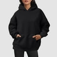 thumbnail image 2 of Landzoo Womens Oversized Sweatshirts Pullover Hoodies Artificial Short Velvet Sweaters Long Sleeve With Pockets Winter Fall Outfits Clothes Warm Breathable Women's Hoodie, 2 of 5