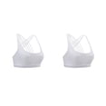 thumbnail image 2 of Jumpingount Sujetadores deportivos Elástico Gran material Fitness Sujetador Ejercicio Firmeza Ductilidad Diseño único Moda Acolchado Blanco S Blanco S 2piezas, 2 of 4