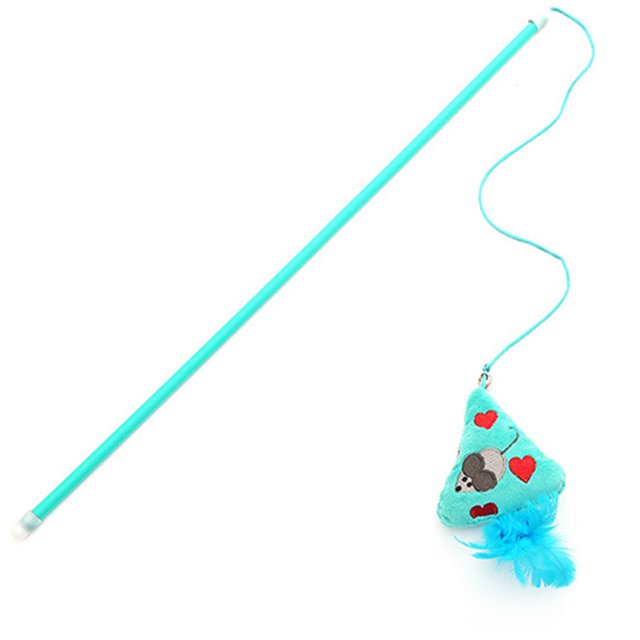 Cat Teaser Interactive Long: Catnip Faux Feather Mouse Pet Wand Toy Kitten Wand