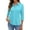 Sky Blue, variant on JoveMarine Women's Solid Color Lapel 3/4 Sleeve Button Up Shirt Casual Summer Top with Button Decor Lightweight Blouse for Spring Daily Wear Blue L