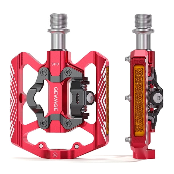 Pedal de bicicleta de montaña con reflector Pedales de bicicleta de aluminio ligero para SPD