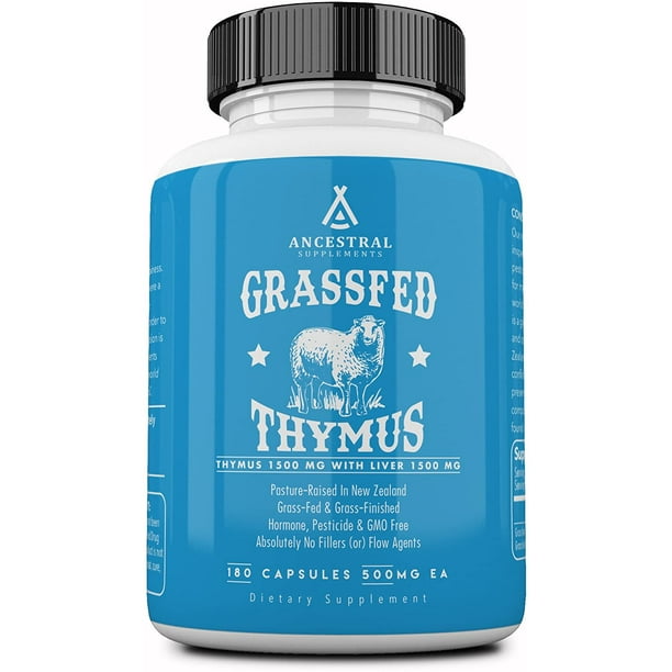 Ancestral Supplements Grass Fed Thymus Extract (180 Capsules) 500 mg
