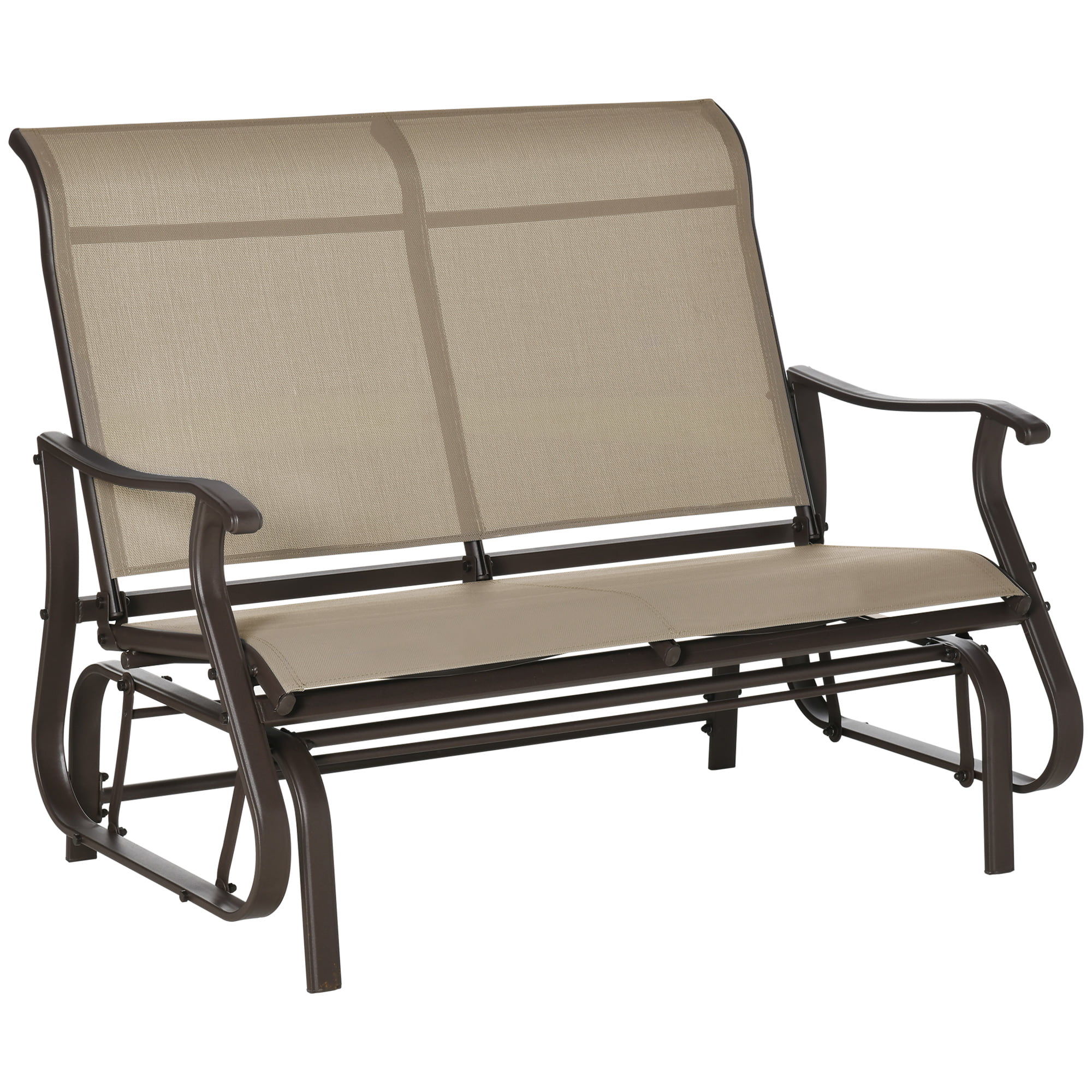 Details about   Patio Cushioned Loveseat Glider Outdoor Rocking Bench Sturdy+Relaxing w/Armrests 