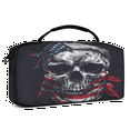 thumbnail image 2 of Herdesigns Funny Skull Skeleton Carry Case Compatible with Nintendo Switch 2017 & Oled 2021, with 20 Game Card Slots, American Flag Portable Travel Carrying Case Pouch for Accessories & Games, 2 of 8