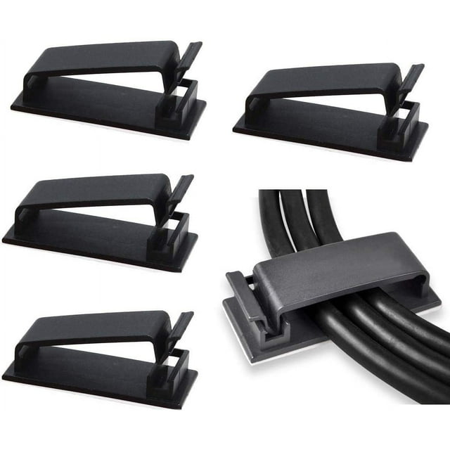 Gestión de cables, 50 clips adhesivos para cables para organizador de cables eléctricos para cables Ethernet y sistema de gestión de cables para TV, PC, computadora portátil, oficina Rojo Verde