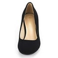 thumbnail image 3 of Dream Pairs Women's Bridal Wedding Party Low Heel Pump Shoes Luvly Black/Nubuck Size 6, 3 of 6