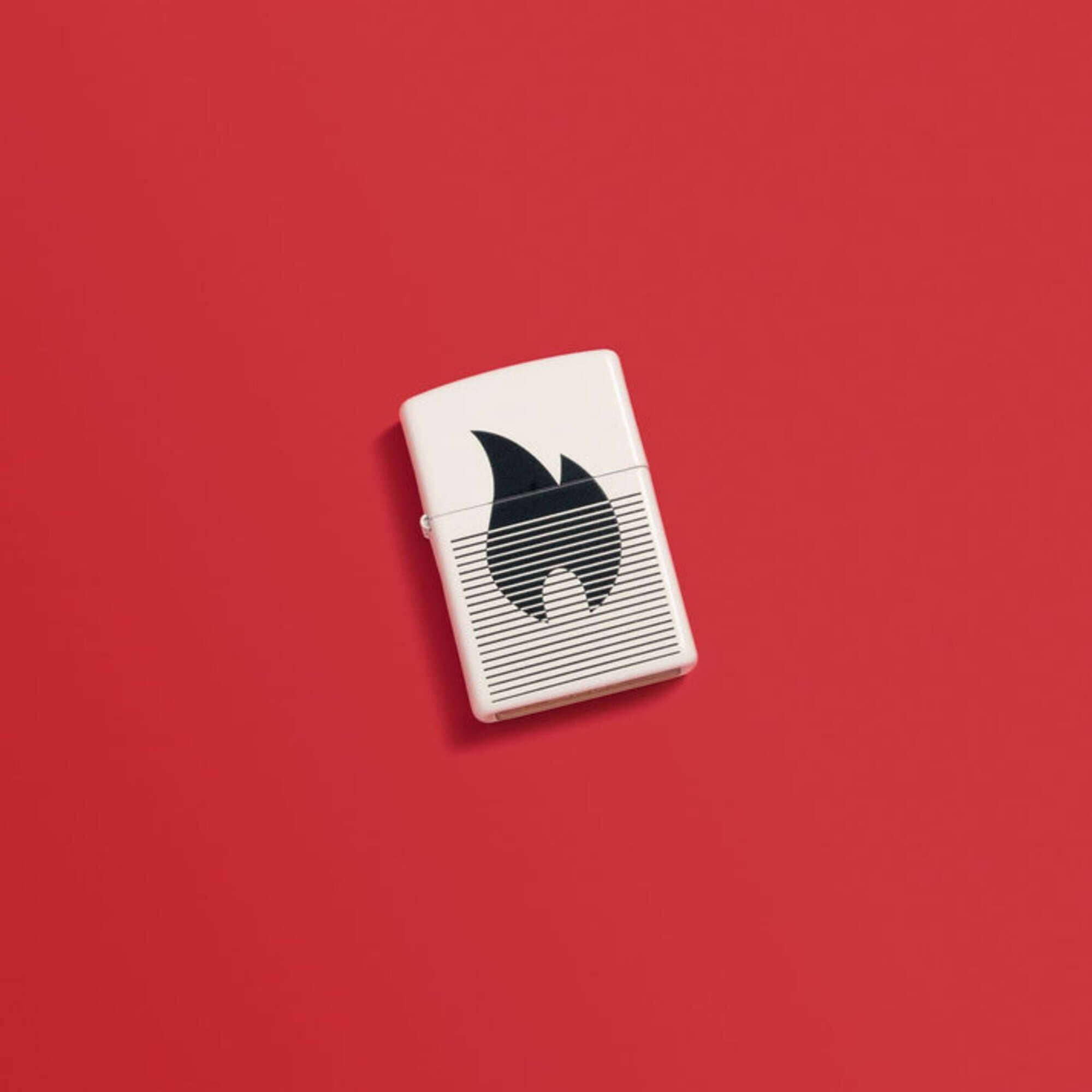 Zippo 46485 Flame Gradient Design Matte White Metal Pocket Lighter