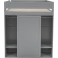 thumbnail image 6 of Wood Full Size Loft Bed with Wardrobes and 2-Drawer Desk with Cabinet,Multifunctional Full Bed Space-Saving, 6 of 7