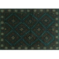 thumbnail image 1 of Ahgly Company Machine Washable Indoor Rectangle Southwestern Turquoise Blue Country Area Rugs, 5' x 7', 1 of 4