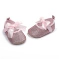 thumbnail image 4 of Liyamei Toddler Kids Girls Soild Colour Bowknot Princress Shoes Soft Sole The Floor Barefoot Non First Walkers Prewalker Shoes Sneakers Size 12-18 Months, 4 of 5