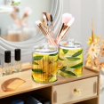 thumbnail image 2 of Ryvnso 2 Pack Qtip Holder Organizer Watercolor Lemon Leaves Bathroom Cotton Swabs Cans Storage Canister, 2 of 7