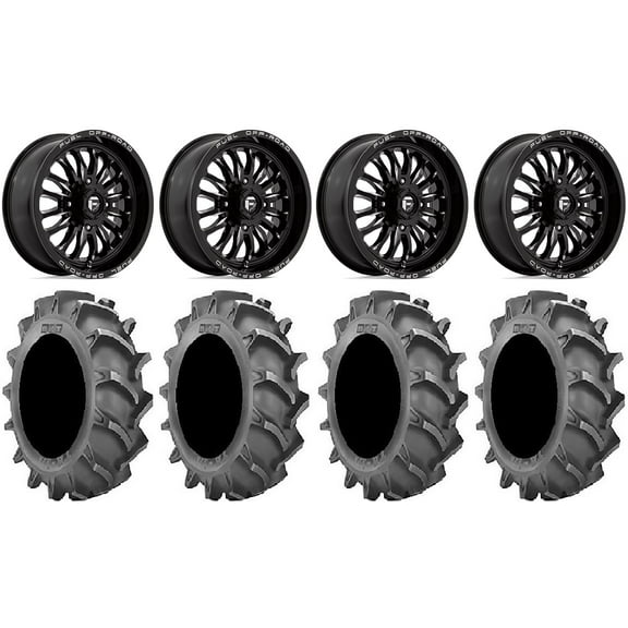 Fuel ARC 18" Wheels Black 35x9.5 (8ply) BKT 171 Tires Kawasaki Teryx Mule